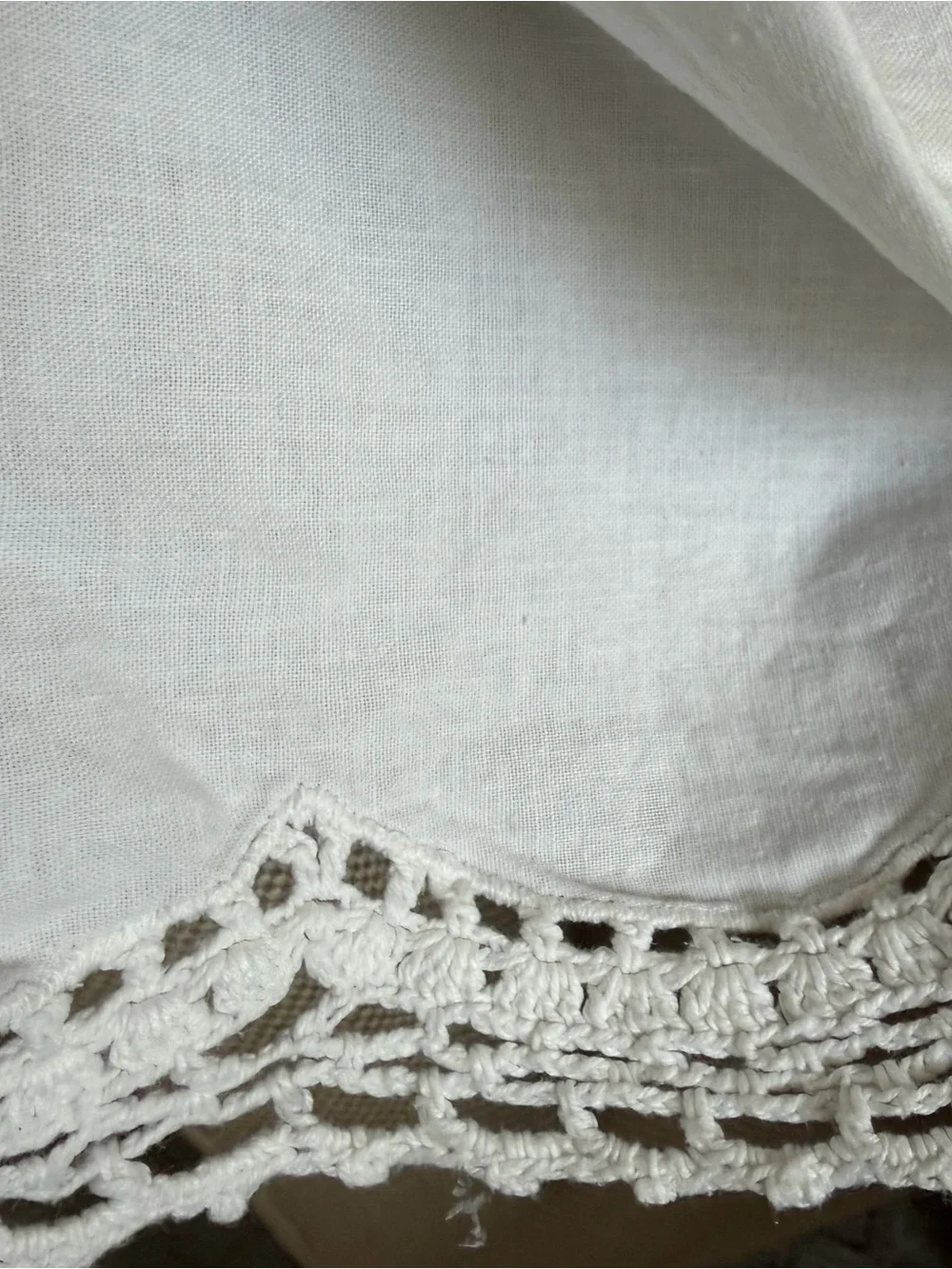 Queen Size Cotton Crochet Dust Ruffle